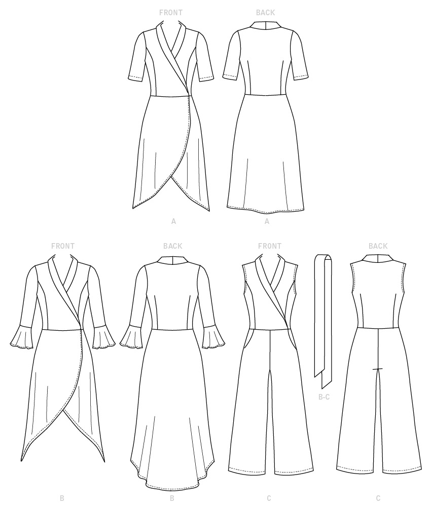 Butterick B6658  Dress, Jumpsuit and Sash Sewing Pattern from Jaycotts Sewing Supplies