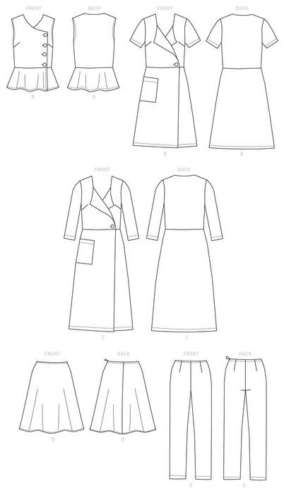 Butterick B6670  Top, Dress, Skirt and Pants Sewing Pattern from Jaycotts Sewing Supplies