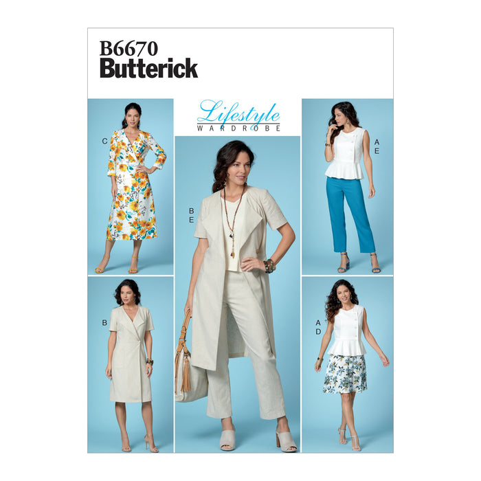 Butterick B6670  Top, Dress, Skirt and Pants Sewing Pattern from Jaycotts Sewing Supplies