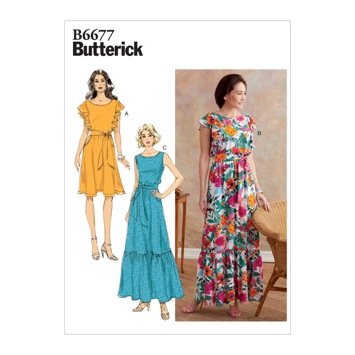 Butterick B6677 Misses' Long Dress Pattern | Easy from Jaycotts Sewing Supplies