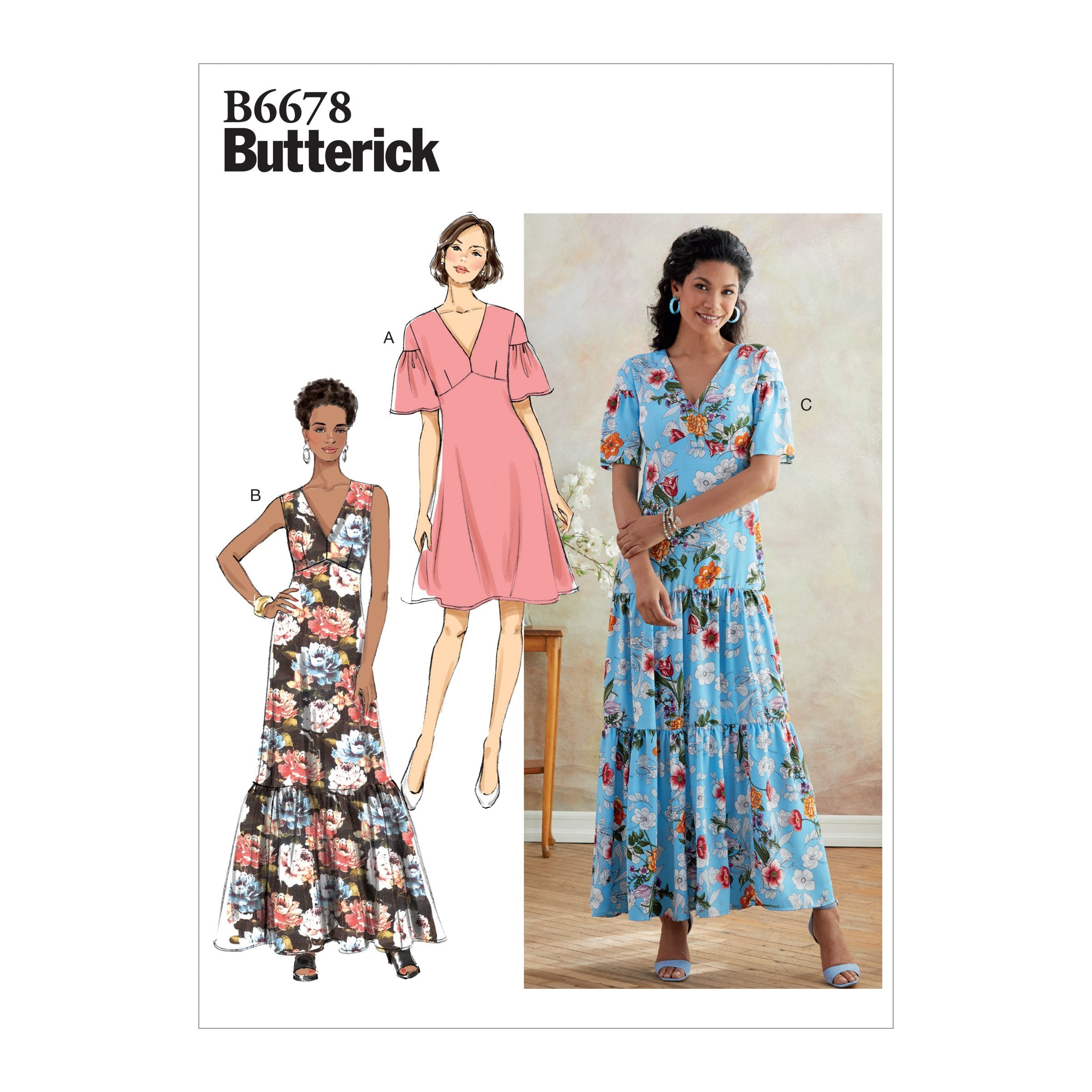 Butterick B6678 Misses'/Misses' Petite Dress | Easy from Jaycotts Sewing Supplies