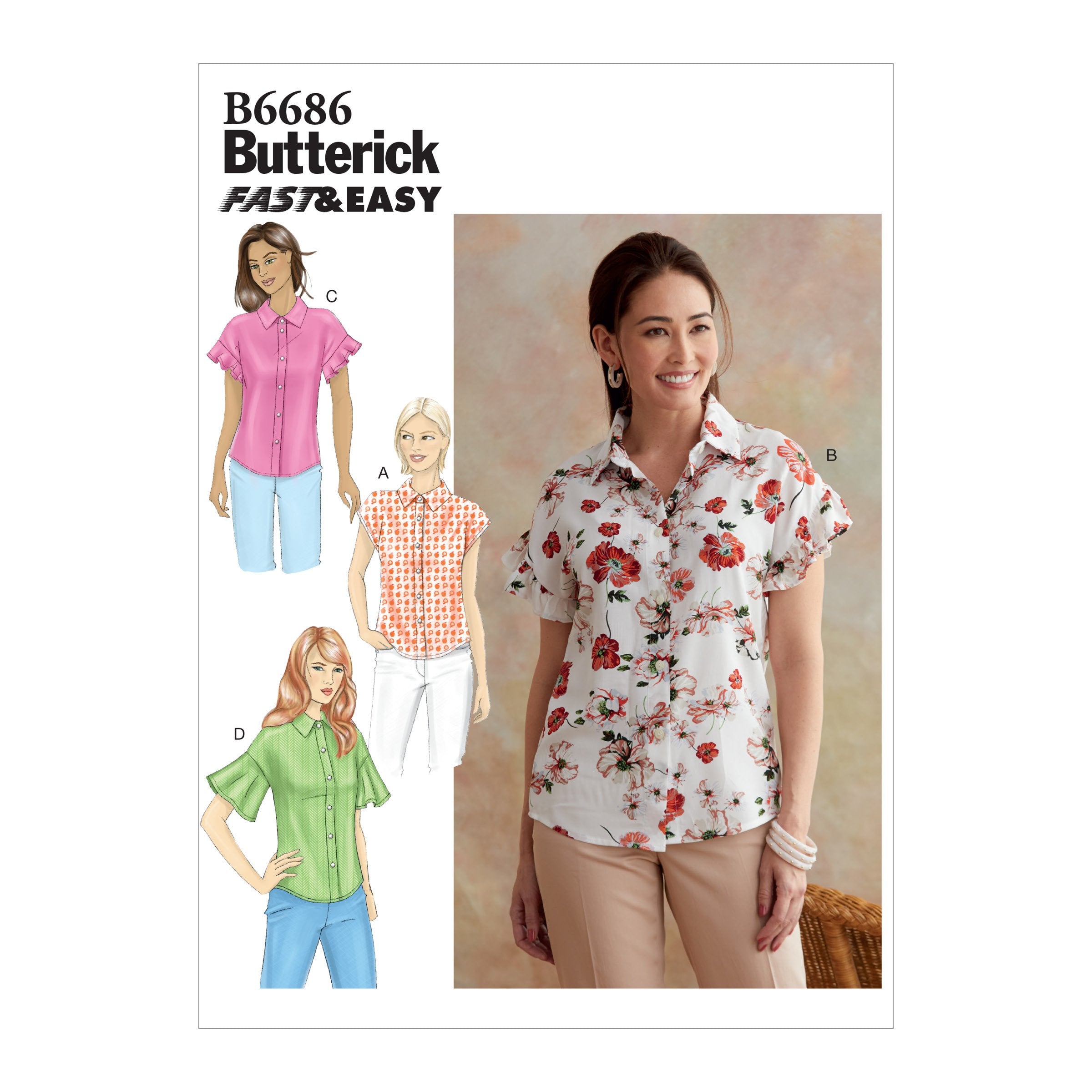 Butterick B6686 Misses' Top | Very Easy from Jaycotts Sewing Supplies
