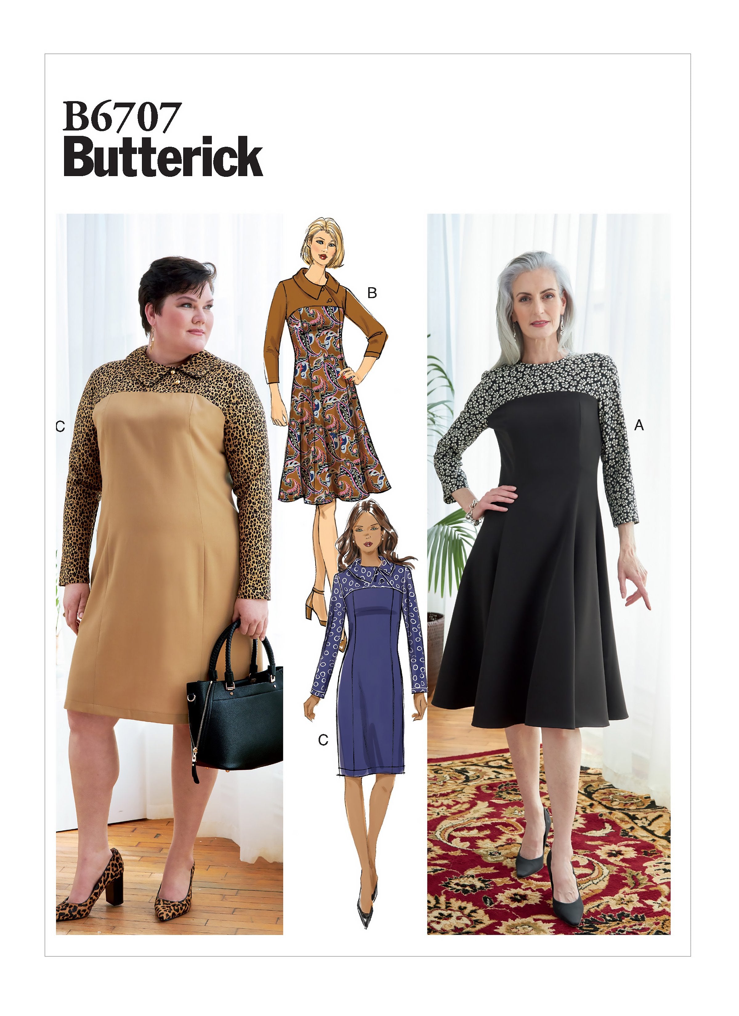 Butterick Sewing Pattern 6707 Misses / Women's Dress from Jaycotts Sewing Supplies