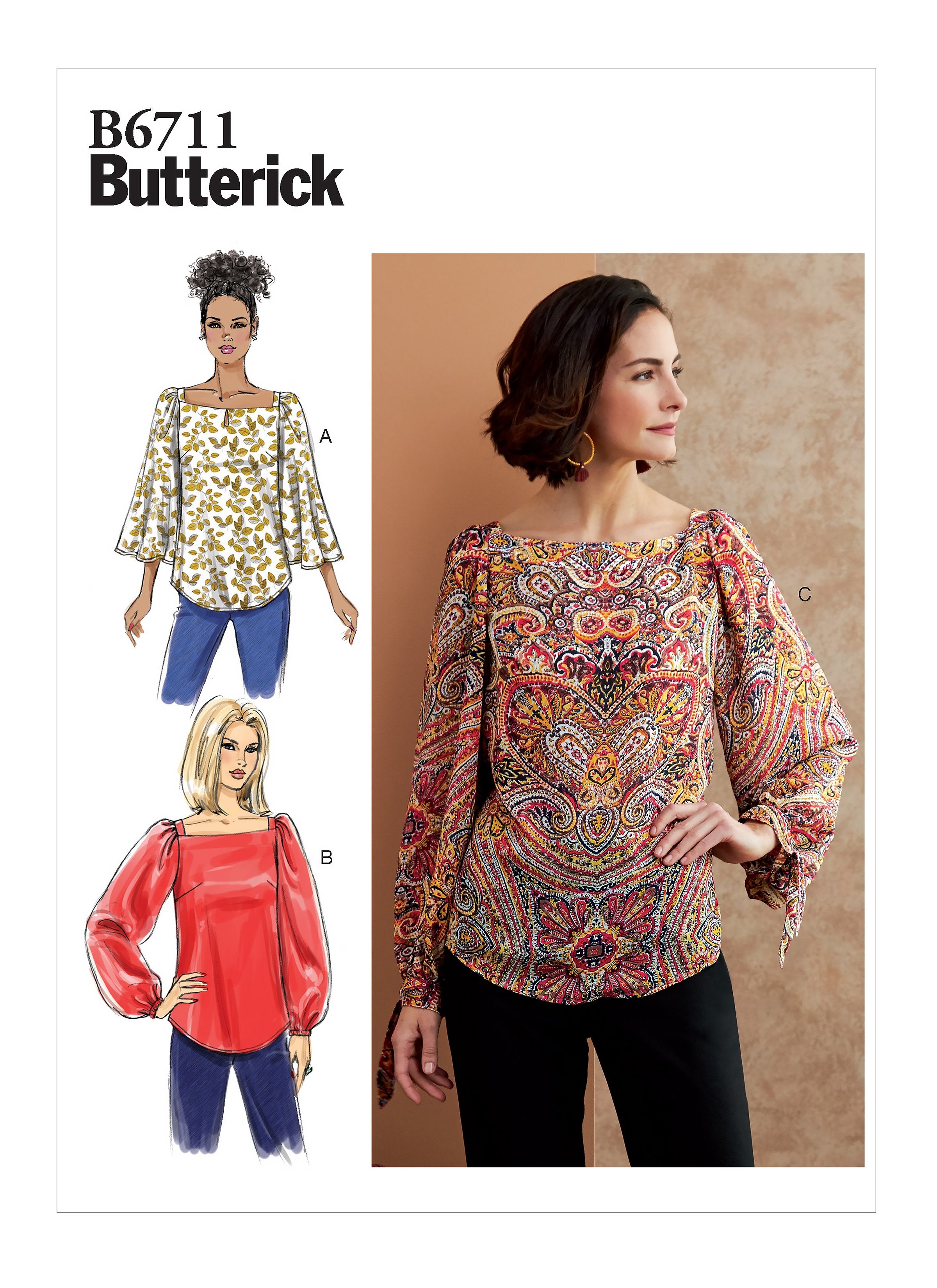 Butterick Sewing Pattern 6711 Top from Jaycotts Sewing Supplies