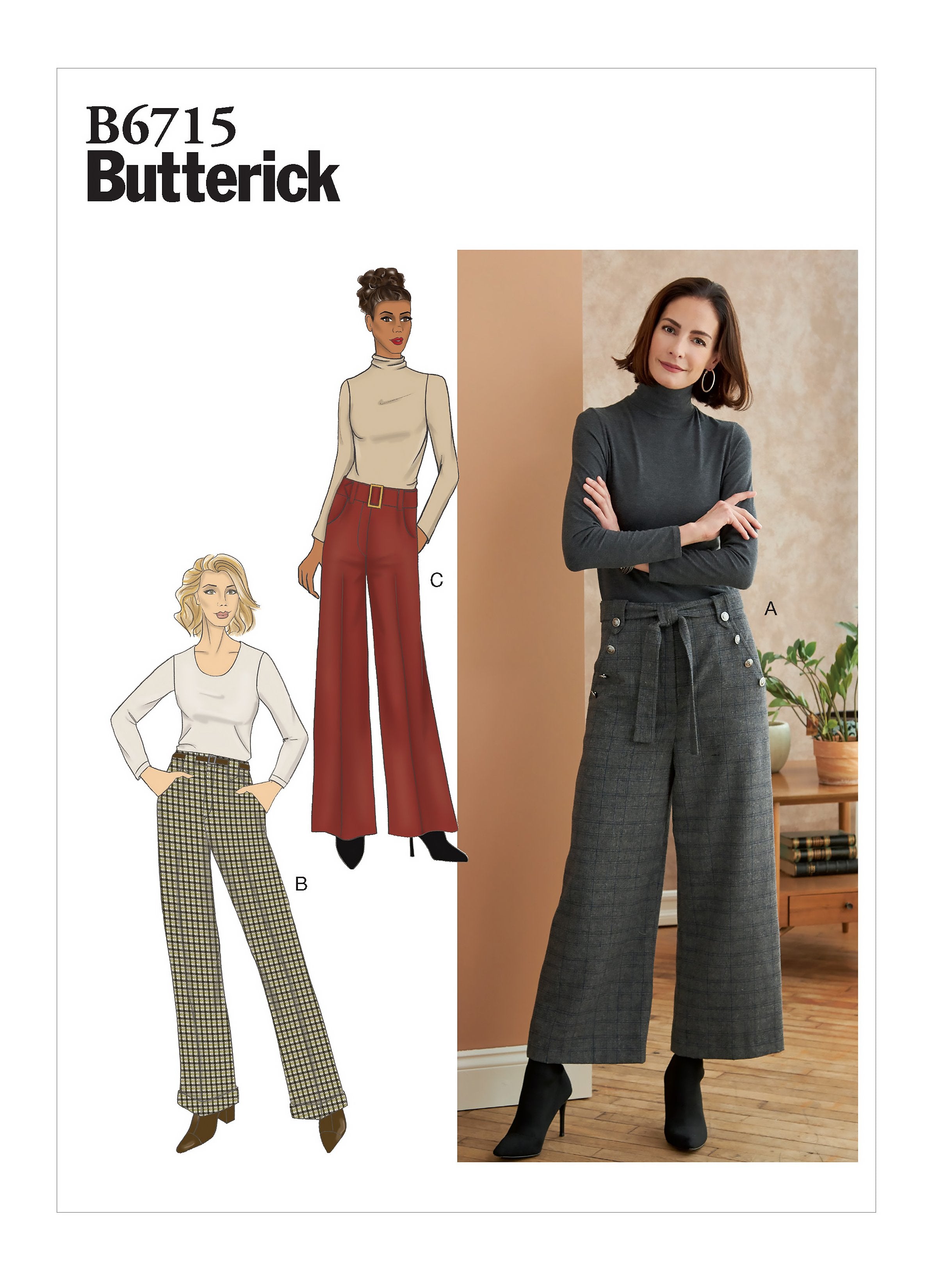 Butterick Sewing Pattern 6715 Misses / Petite Pants from Jaycotts Sewing Supplies