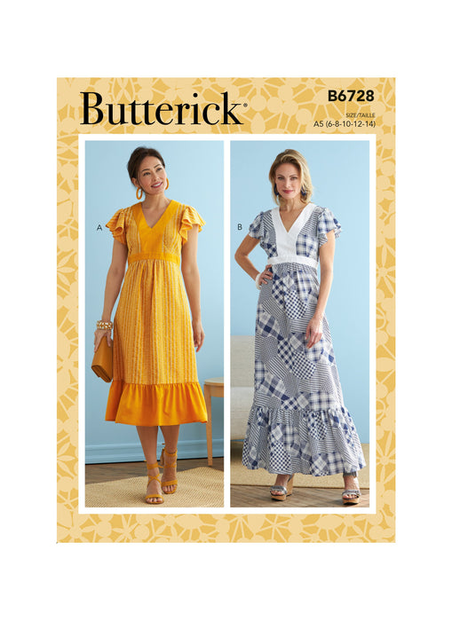 Butterick Sewing Pattern 6728 Misses' Dresses from Jaycotts Sewing Supplies