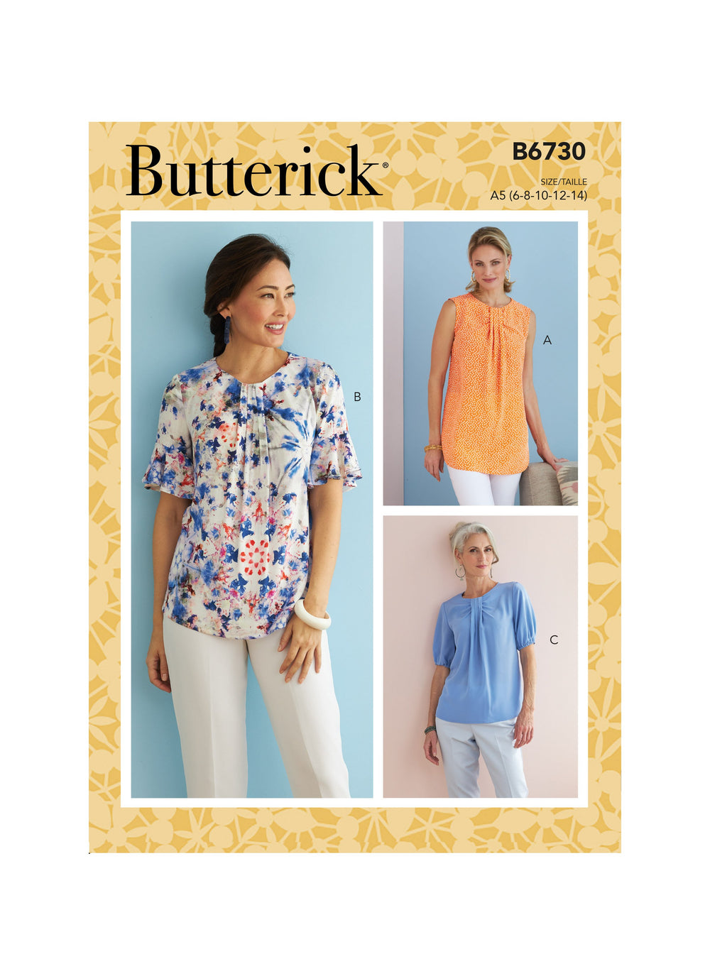 Butterick Sewing Pattern 6730 Misses' Top from Jaycotts Sewing Supplies