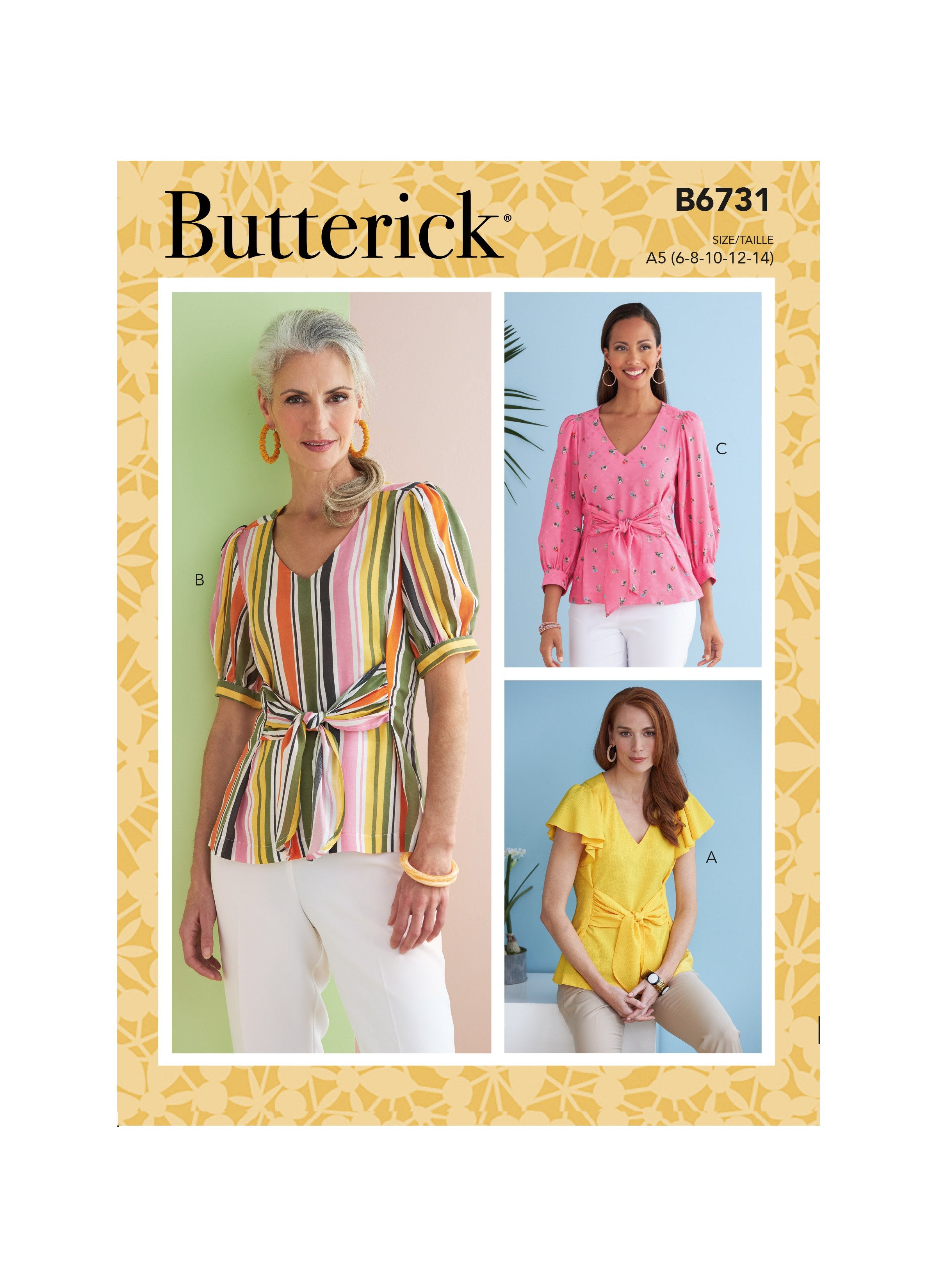 Butterick Sewing Pattern 6731 Misses' Top from Jaycotts Sewing Supplies