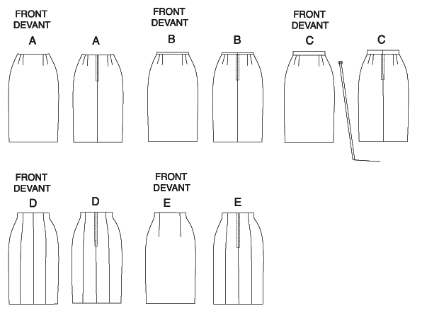 Butterick Sewing Pattern 6746 Misses' Straight Skirts and Belt from Jaycotts Sewing Supplies