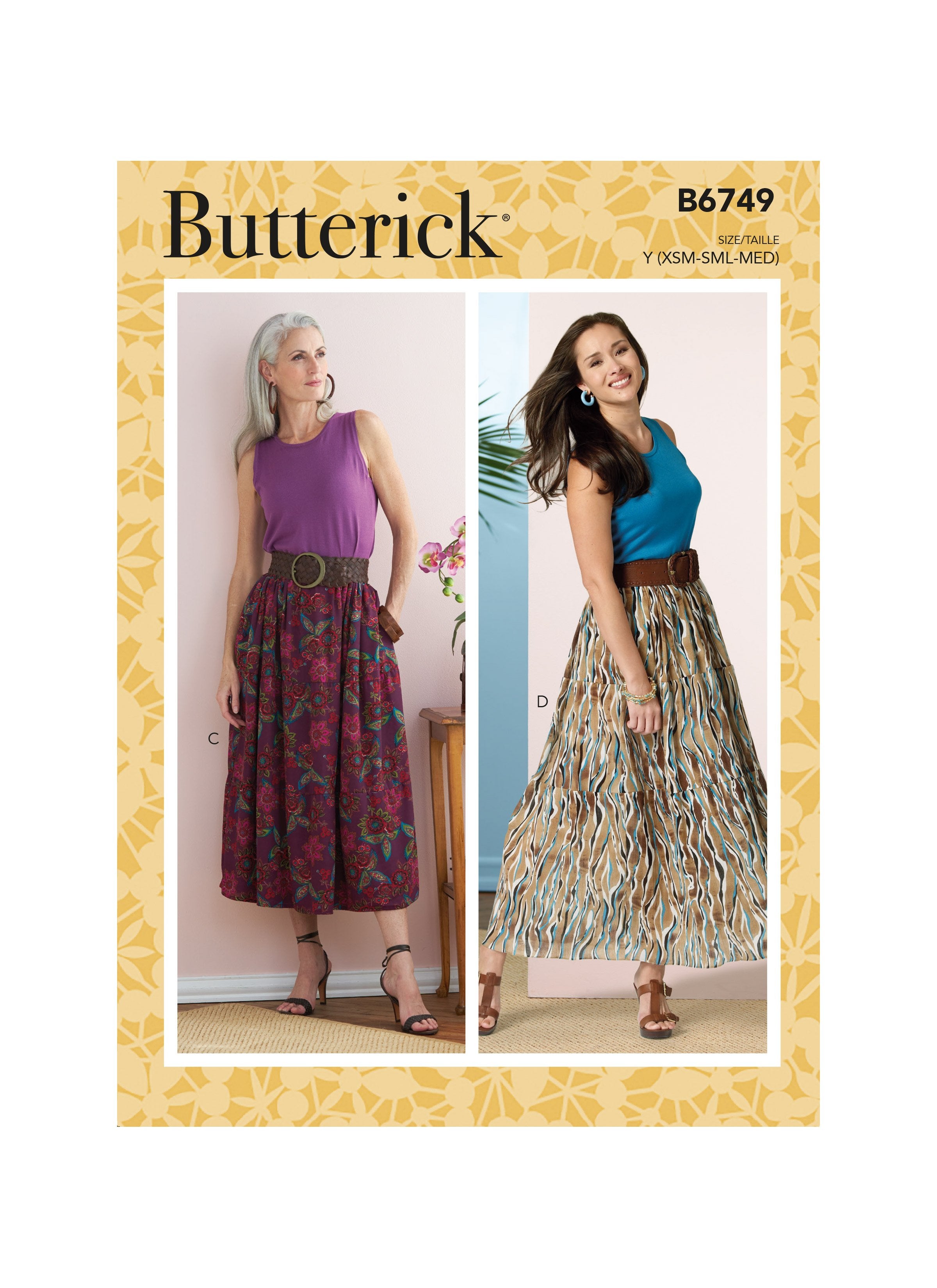 Butterick Sewing Pattern 6749 Misses' Gathered-Waist Skirts from Jaycotts Sewing Supplies