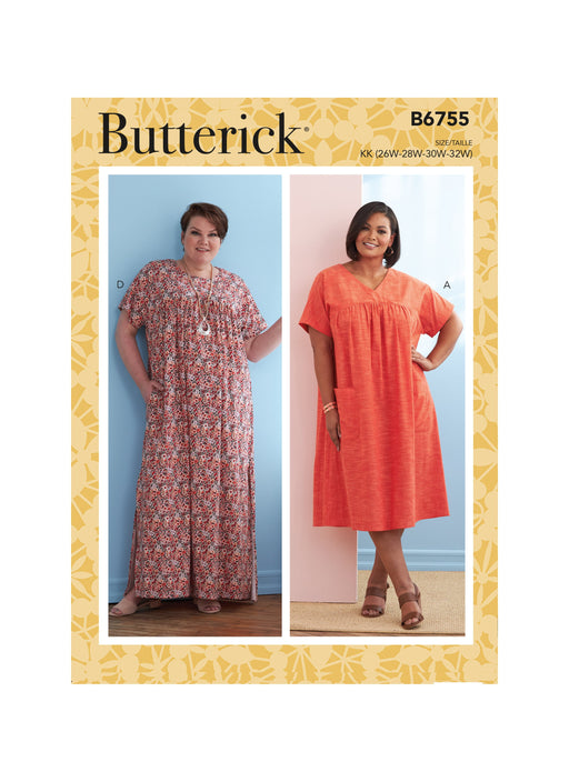 Butterick Sewing Pattern 6755 Misses' Asymmetrical-Detail Tunics from Jaycotts Sewing Supplies