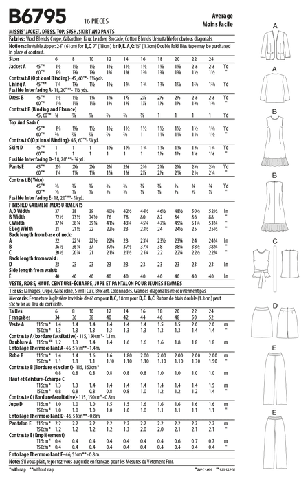 Butterick 6795 Separates / Coordinates pattern from Jaycotts Sewing Supplies