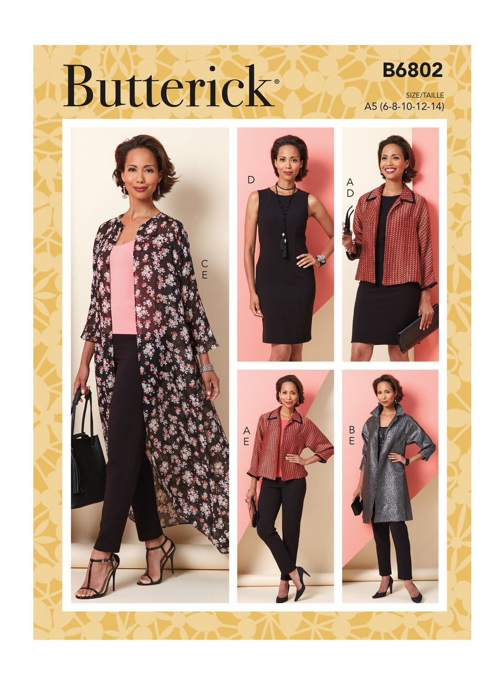 Butterick 6802 Misses' Jacket, Dress and Trousers sewing pattern from Jaycotts Sewing Supplies