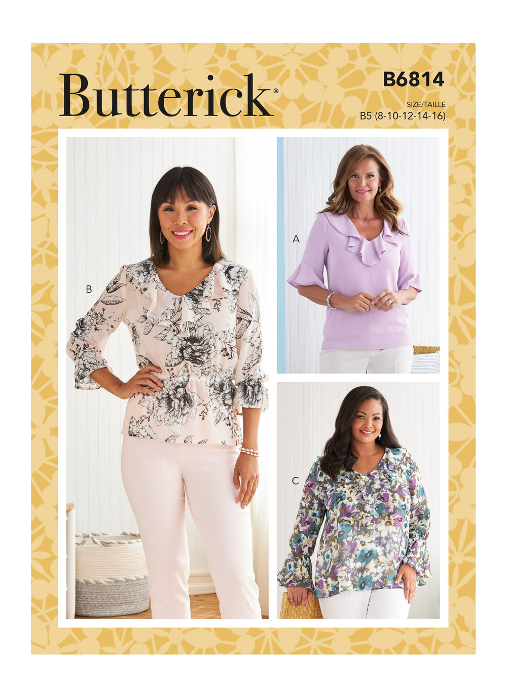 Butterick 6814 Misses / Plus Size Tops pattern from Jaycotts Sewing Supplies