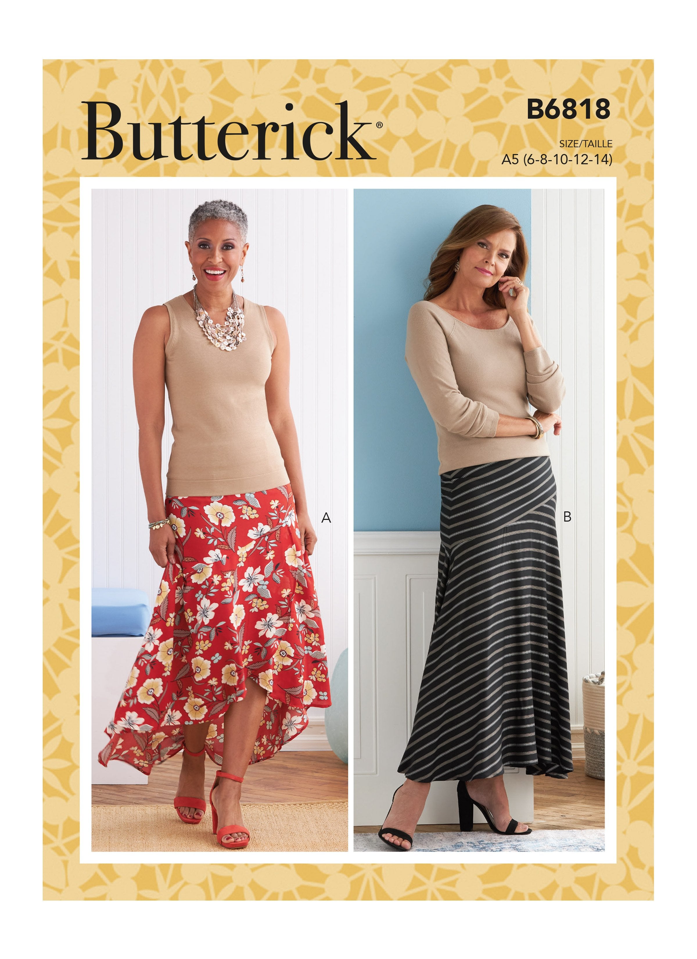 Butterick 6818 Misses Skirts pattern from Jaycotts Sewing Supplies