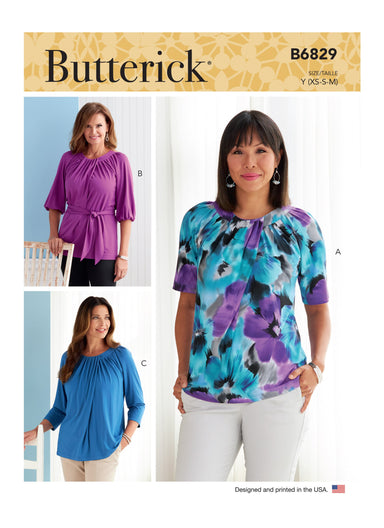 Butterick sewing pattern 6829 Misses' Tops and Sash from Jaycotts Sewing Supplies