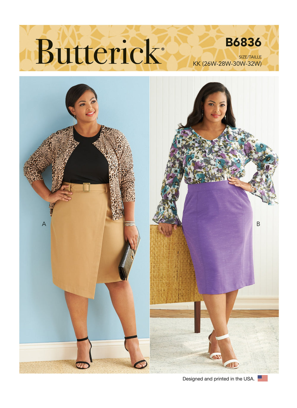 Butterick sewing pattern 6836 Women's Skirt and Belt from Jaycotts Sewing Supplies