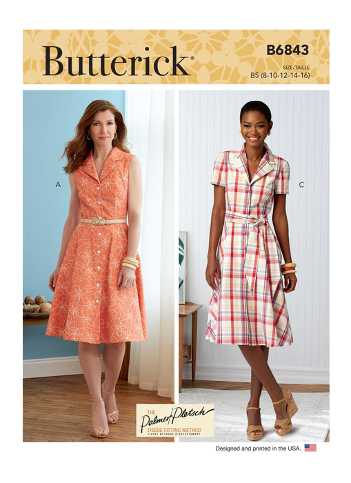 Butterick sewing pattern 6843 Misses' Shirtdresses and Sash from Jaycotts Sewing Supplies