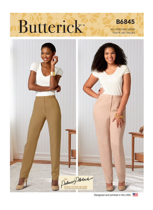 Butterick sewing pattern 6845 Misses' and Women's Tapered Pants from Jaycotts Sewing Supplies