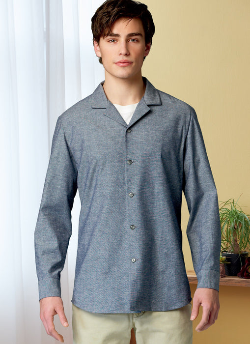 Butterick sewing pattern 6846 Unisex Button-Down Shirts from Jaycotts Sewing Supplies