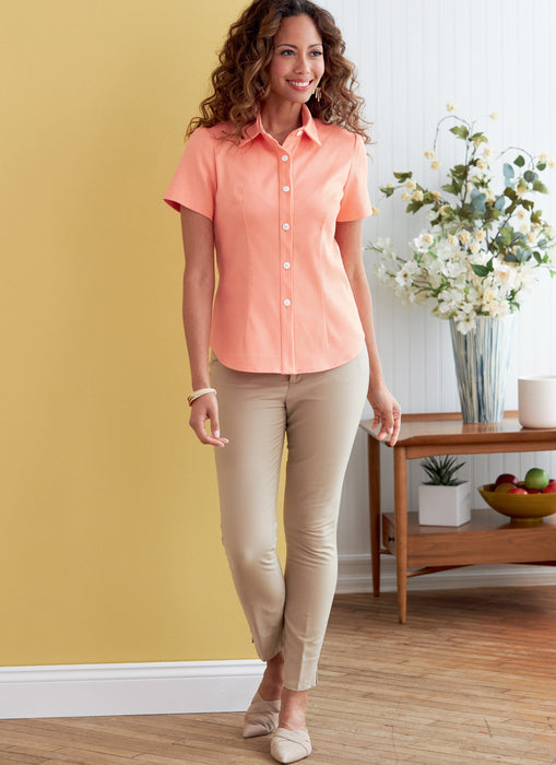 Butterick sewing pattern 6852 Misses' Button-Down Shirts from Jaycotts Sewing Supplies