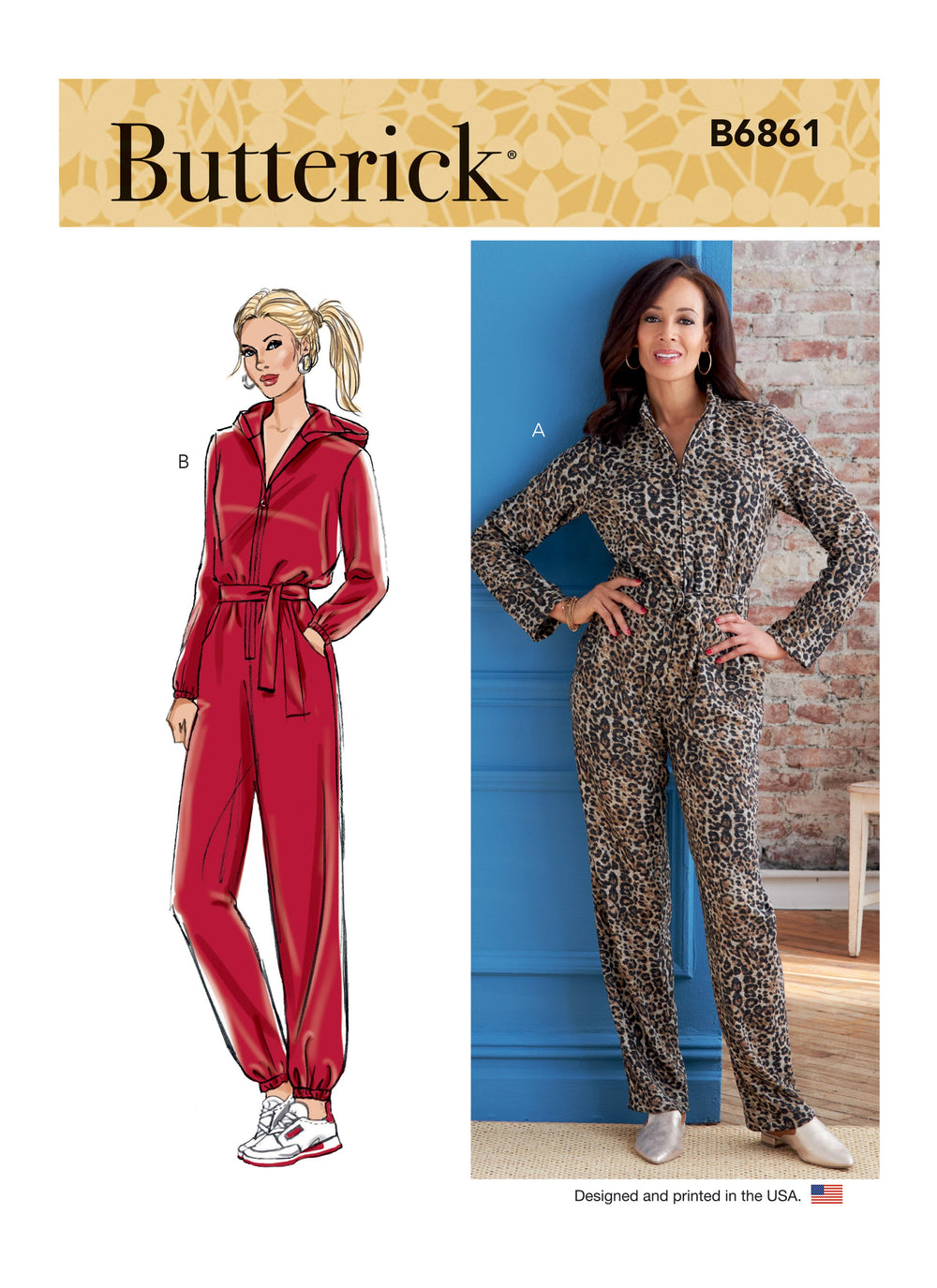 Butterick sewing pattern 6861 Misses' Jumpsuit, Sash and Belt from Jaycotts Sewing Supplies
