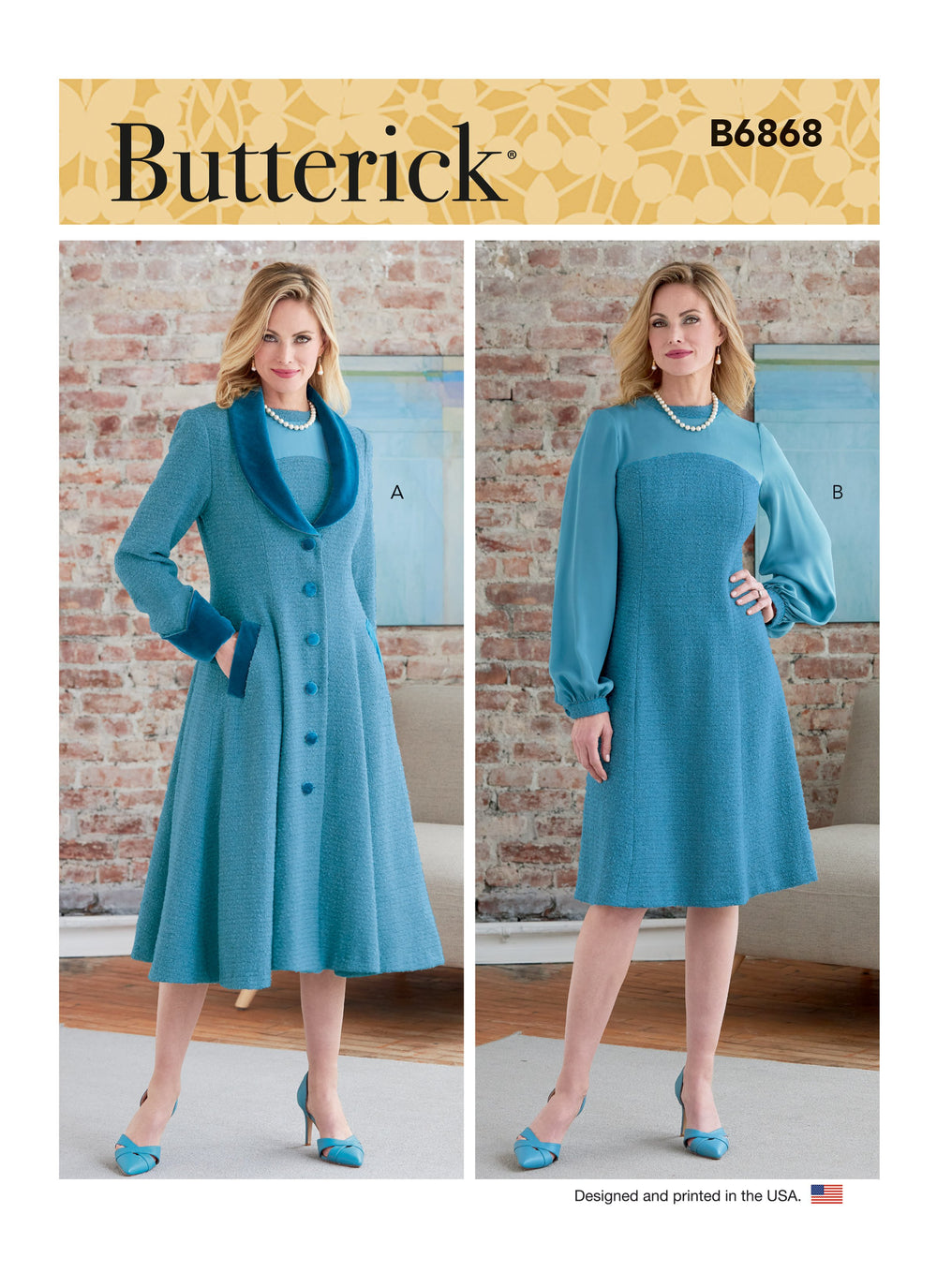 Butterick sewing pattern 6868 Misses' and Women's Coat and Dress from Jaycotts Sewing Supplies