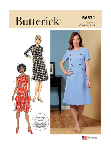 Butterick 6871 Dress sewing pattern from Jaycotts Sewing Supplies