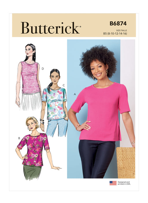 Butterick 6874 Knit Tops sewing pattern from Jaycotts Sewing Supplies