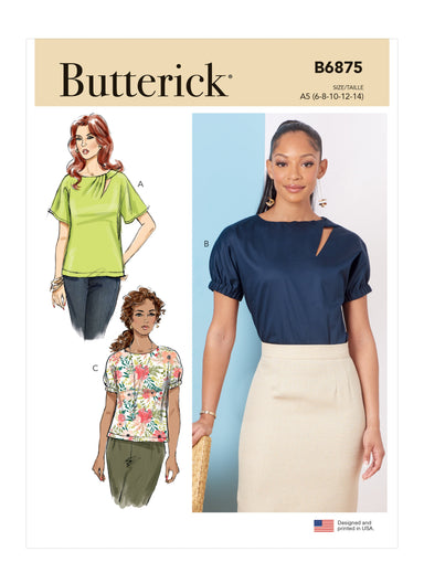 Butterick 6875 Tops sewing pattern from Jaycotts Sewing Supplies