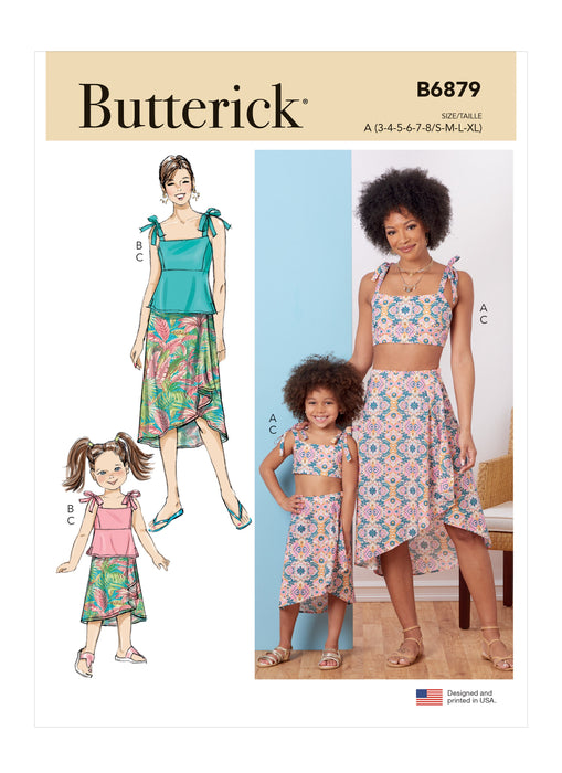 Butterick 6879 Mother and Daughter Tops and Skirts Pattern from Jaycotts Sewing Supplies