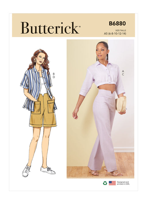 Butterick 6880 Shirts, Pants and Shorts sewing pattern from Jaycotts Sewing Supplies