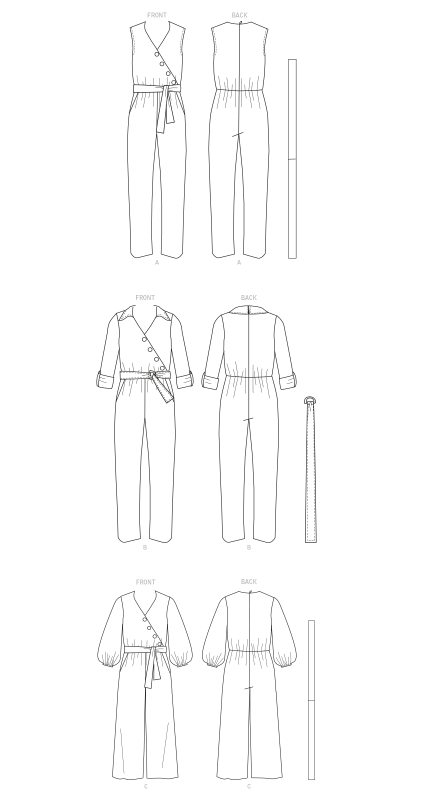 Butterick 6881 sewing pattern Misses' Jumpsuit, Sash and Belt ...