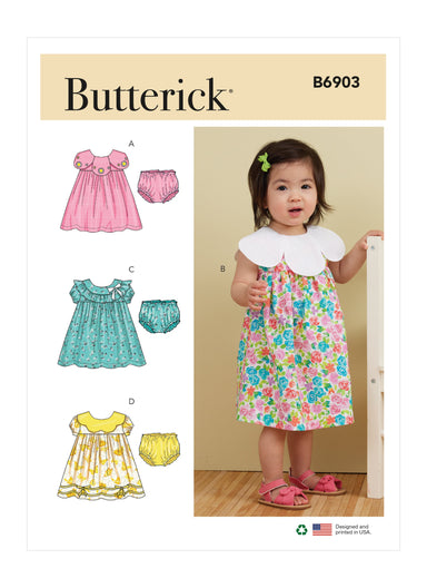 Butterick sewing pattern 6903 Infants' Dress and Panties from Jaycotts Sewing Supplies