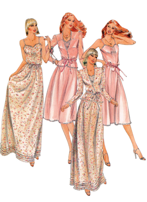 Butterick sewing pattern 6914 Misses' Vintage 80's sleepwear from Jaycotts Sewing Supplies