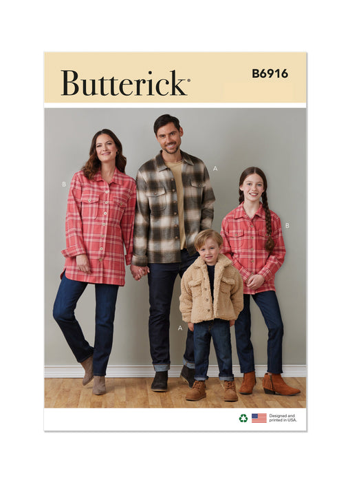 Butterick sewing pattern 6916 Children's, Teens and Adults Jacket from Jaycotts Sewing Supplies