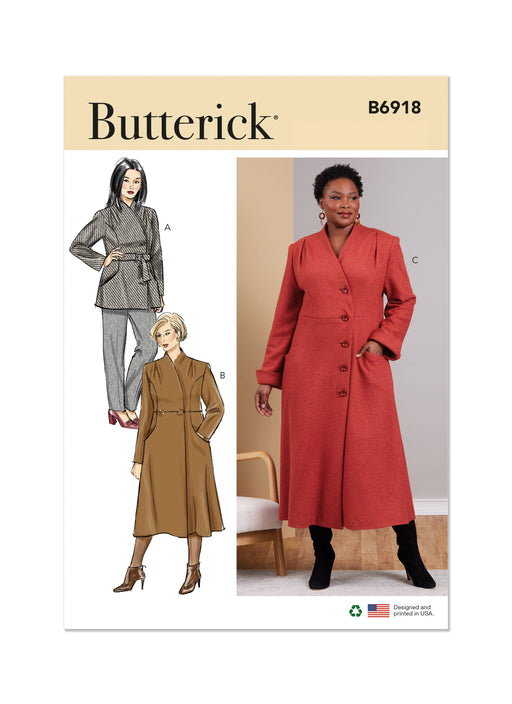 Butterick sewing pattern 6918 Women's Coat from Jaycotts Sewing Supplies