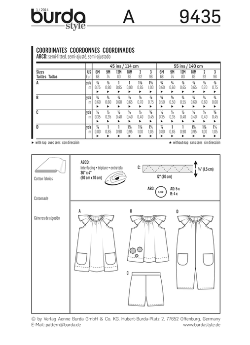 BD9435 Baby Coordinates | Easy from Jaycotts Sewing Supplies