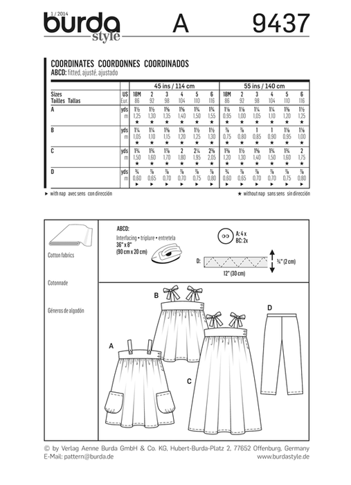 BD9437 Toddler Coordinates | Easy from Jaycotts Sewing Supplies