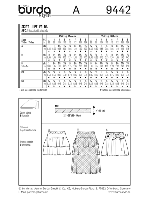 BD9442 Child Skirts | Easy from Jaycotts Sewing Supplies