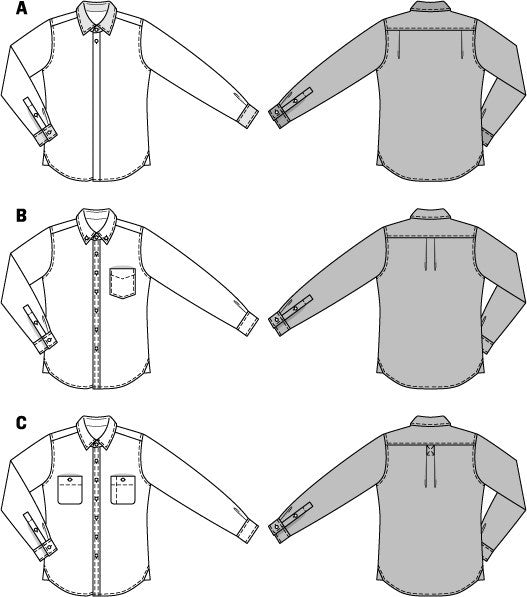 Burda Pattern: BD6874 Mens' Shirts — jaycotts.co.uk - Sewing Supplies