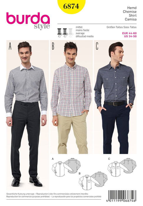 BD6874 Mens' Shirts from Jaycotts Sewing Supplies