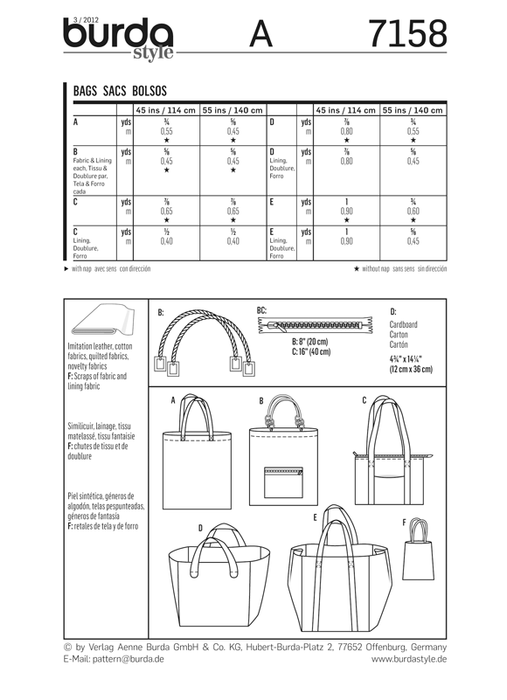 BD7158 Trendy Bags from Jaycotts Sewing Supplies