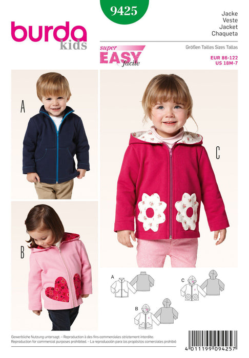 BD9425 Boys' & Girls' Jackets from Jaycotts Sewing Supplies