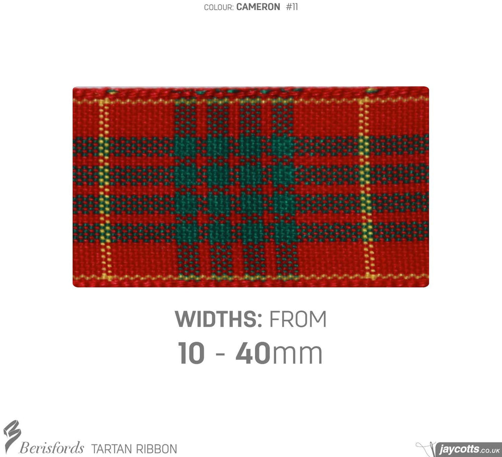 Berisfords Tartan Ribbon: #11 Cameron from Jaycotts Sewing Supplies