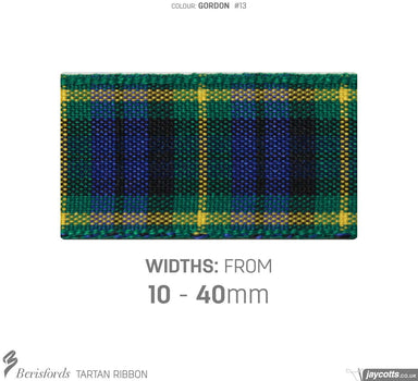 Berisfords Tartan Ribbon: #13 Gordon from Jaycotts Sewing Supplies