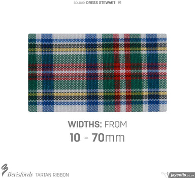 Berisfords Tartan Ribbon: #1 Dress Stewart from Jaycotts Sewing Supplies