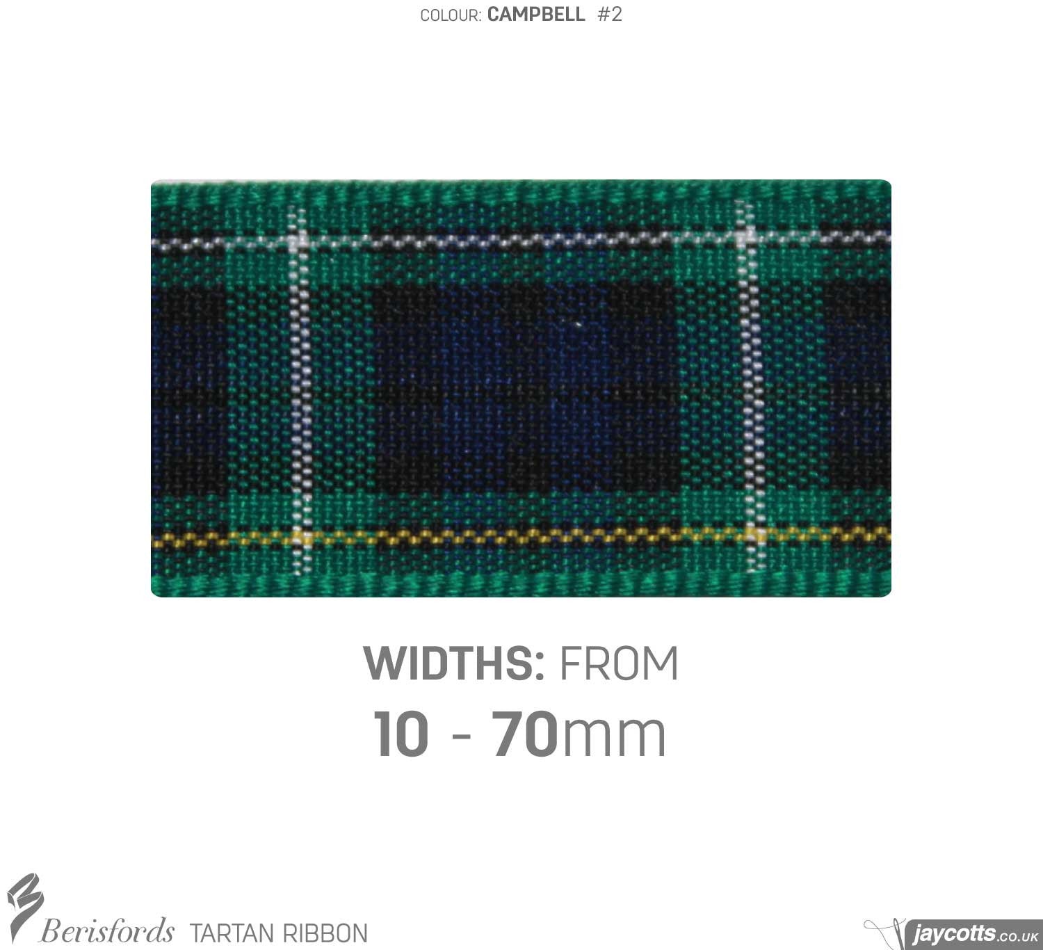 Berisfords Tartan Ribbon: #2 Campbell from Jaycotts Sewing Supplies