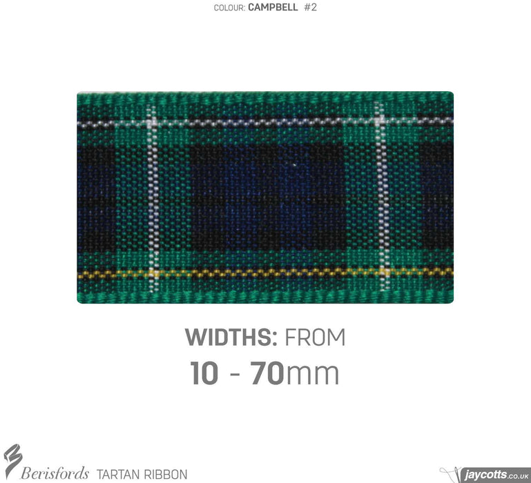 Berisfords Tartan Ribbon: #2 Campbell from Jaycotts Sewing Supplies