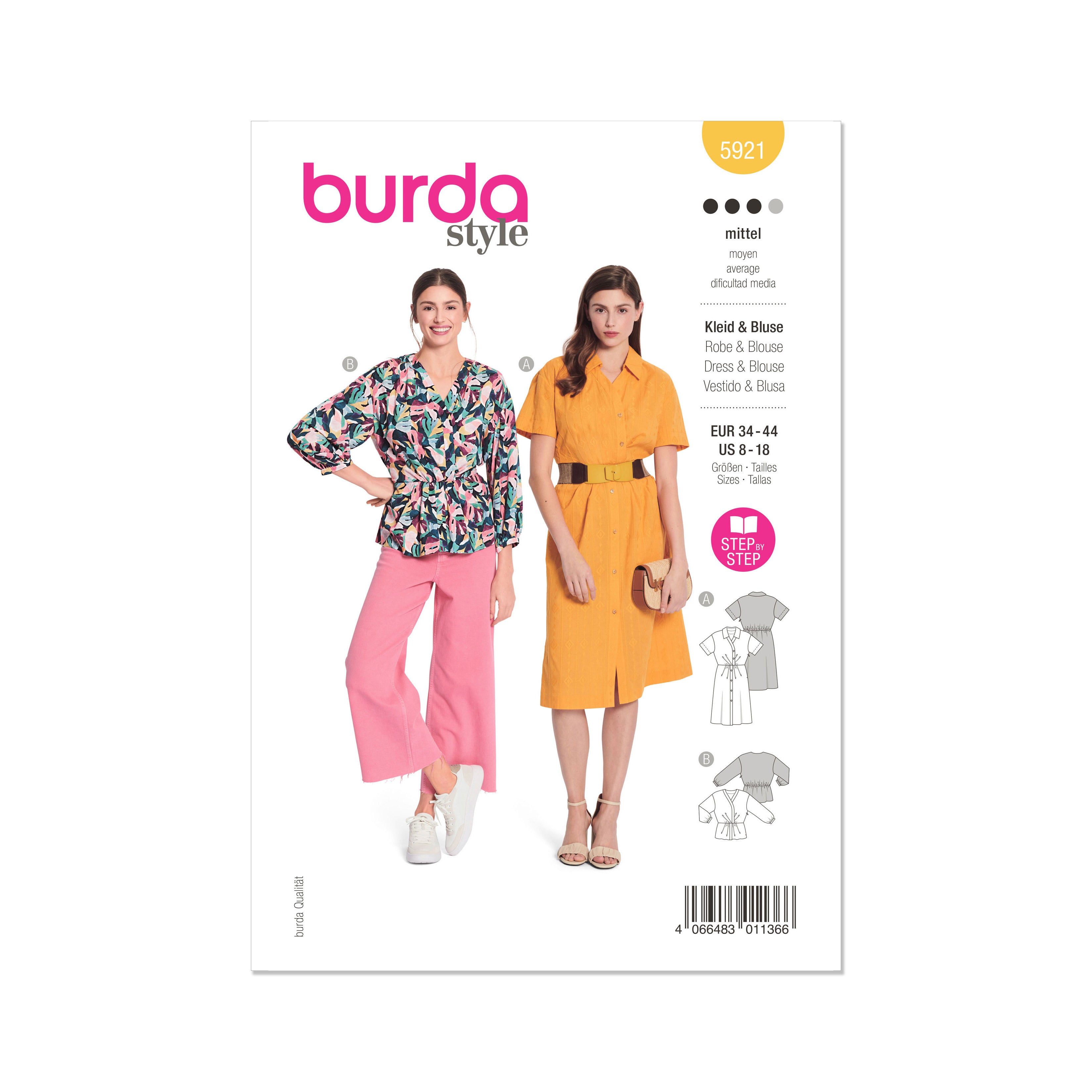 Burda Style Sewing Pattern 5921 Misses' Dress and Top from Jaycotts Sewing Supplies